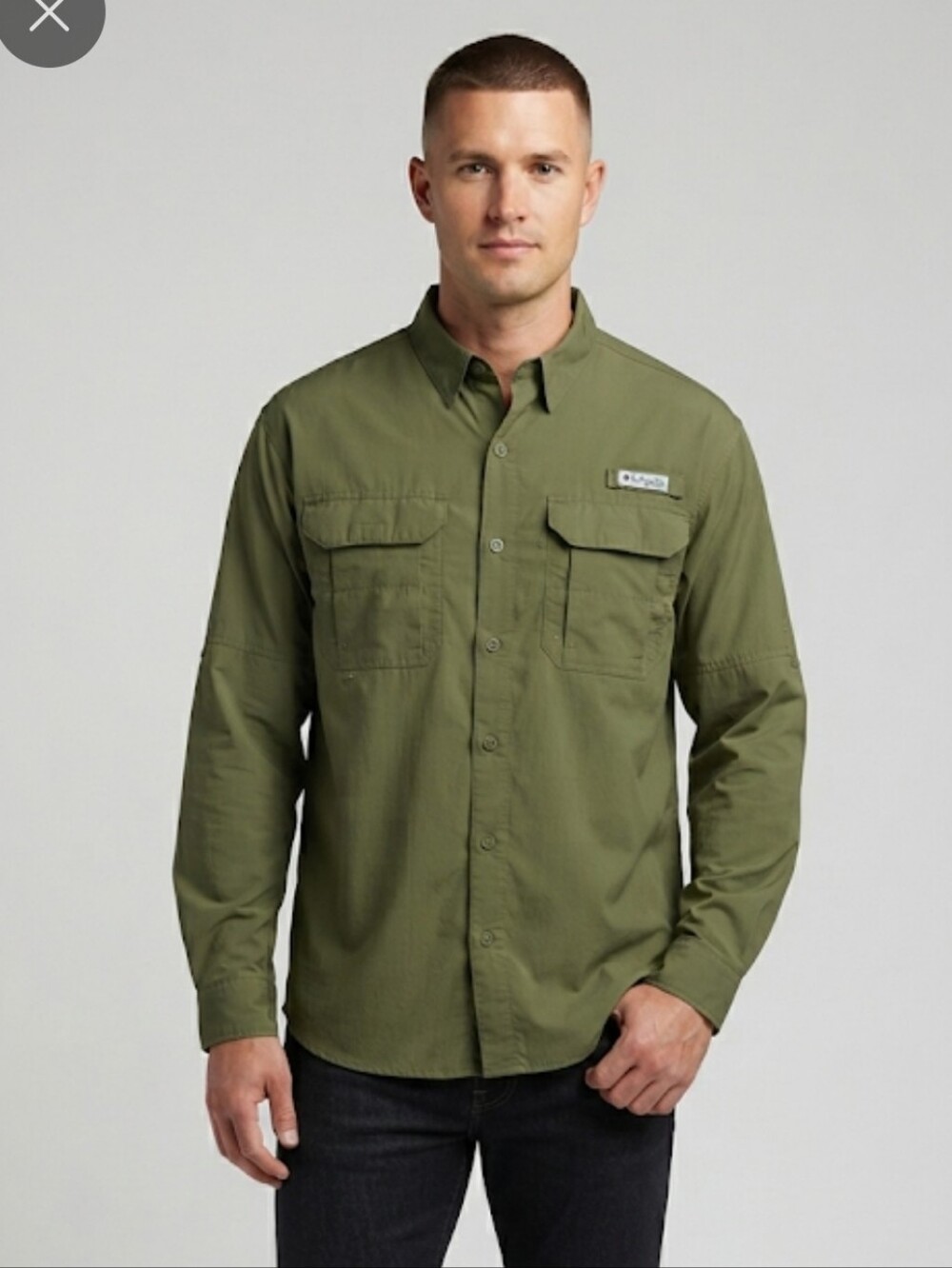Field & Stream Shirt Mens Large Green Button Down Fisherman Utility Fishing Sz L - Picture 1 of 12